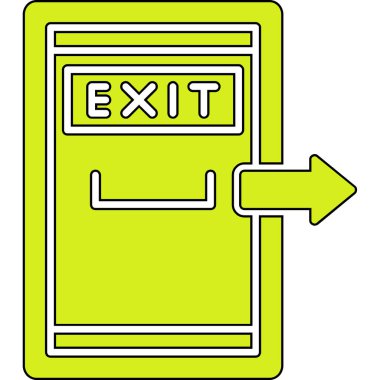 Çizgi film ve karalama çıkış işaretinin vektör çizimi