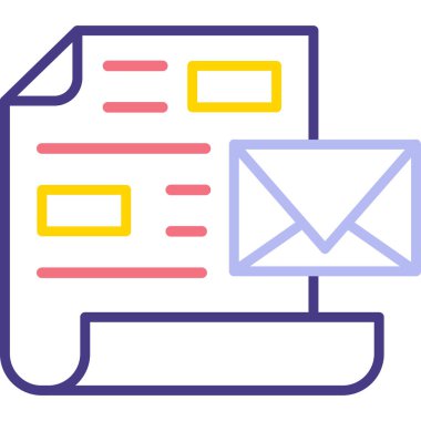 E-posta. Web simgesi basit illüstrasyon