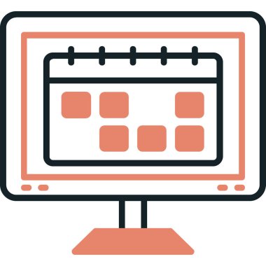 Bilgisayar monitörü. Web simgesi basit illüstrasyon