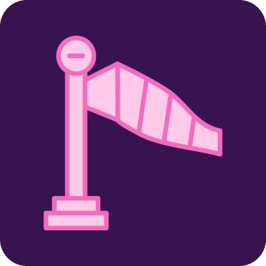 Rüzgar değirmeni simgesi, basit vektör çizimi