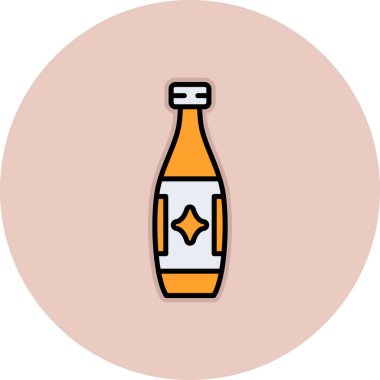 Yıldızlı bir şişenin vektör çizimi