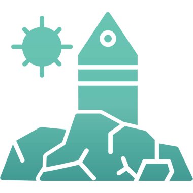 uzay mekiği düz simgesi, vektör, illüstrasyon