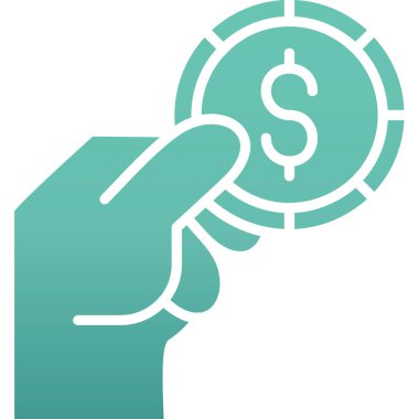 Dolar sikke vektör simgesi