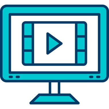 dizüstü bilgisayar simgesi. Web için basit bilgisayar vektör simgeleri çizimi