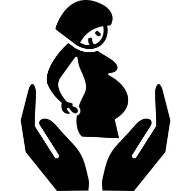 Anne ve bebek, siluet vektörü