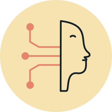 Beyin. Web simgesi basit illüstrasyon