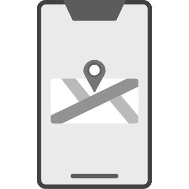 Harita işaretleyici vektör simgesi. biçim düz sembol, yumuşak gri renk, yuvarlak açılar, beyaz arkaplan