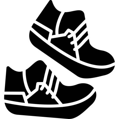 Spor ayakkabı ikonu. Web için spor ayakkabısı vektör simgelerinin basit çizimi