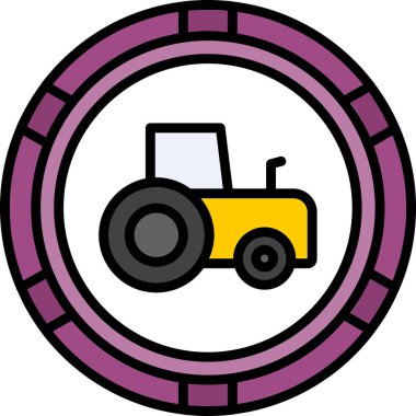 Traktör simgesi, vektör illüstrasyonu