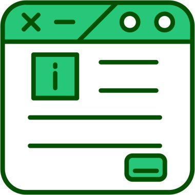 Yeşil bir belge simgesinin vektör illüstrasyonu