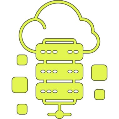 Bulut hesaplama simgesi vektör illüstrasyonu