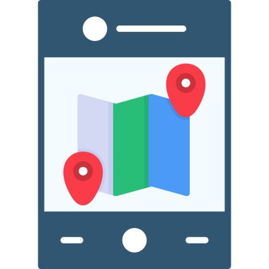 Haritalarda ve gezinme kategorisinde cep telefonu konumu simgesi