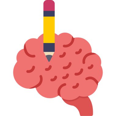 yaratıcı beyin fikri yaratıcılık simgesi düz stilde