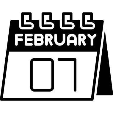 Şubat Glyph vektörü Simge Tasarımı