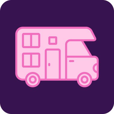 Minibüs Web simgesi basit illüstrasyon