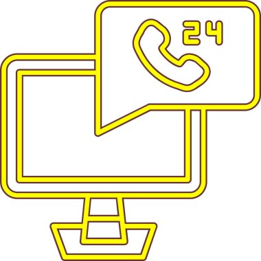 Çağrı merkezi. Çağrı merkezinin basit bir çizimi. simgeler ve ağ.