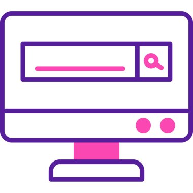 Bilgisayar. Web simgesi basit illüstrasyon