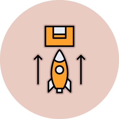 Bir roket simgesinin vektör çizimi