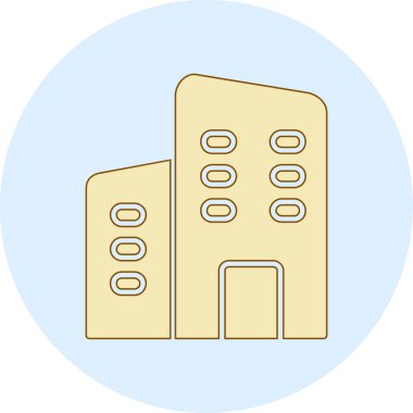 Bina. Web simgesi basit illüstrasyon