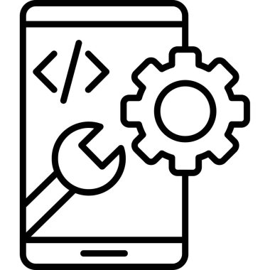 cep telefonu simgesi, basit vektör illüstrasyonu