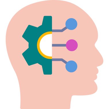 İnsan beyni ikonu. düz dizayn