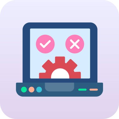 Ayarların web simgesine sahip bir dizüstü bilgisayar