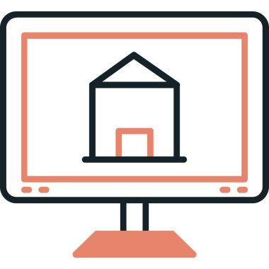 ev web simgesi basit vektör illüstrasyonu