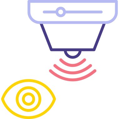 Kapalı devre televizyon. Web simgesi basit illüstrasyon