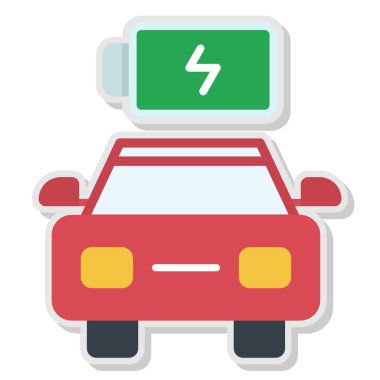 Elektrikli araba. Basit simge