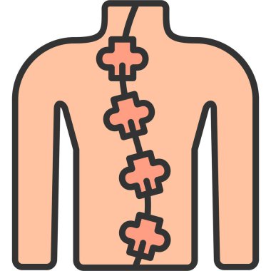 İnsan omurgası. Web simgesi basit illüstrasyon