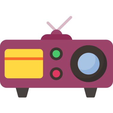 radyo düz simgesi, vektör illüstrasyonu