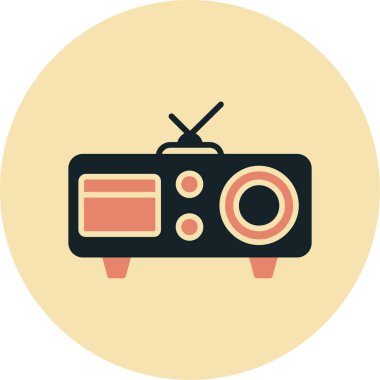 Televizyon simgesinin vektör illüstrasyonu