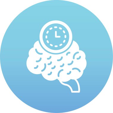 Beyin saati web simgesi basit illüstrasyon