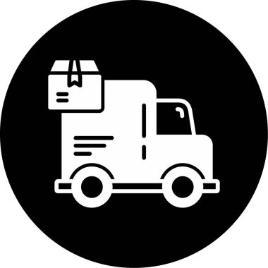 Teslimat kamyonu simgesinin vektör çizimi