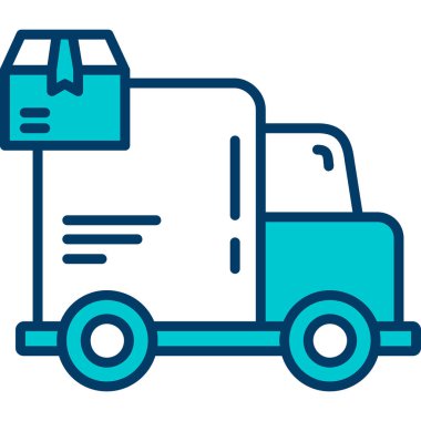 Kargo kamyonu. Basit illüstrasyon