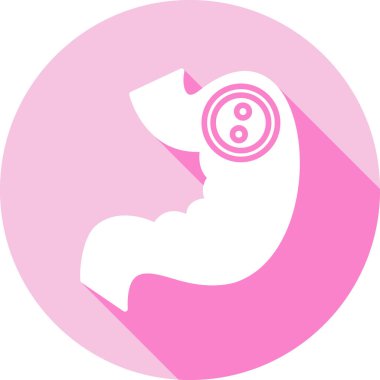 Bir bebekle pembe ve beyaz bir arkaplanın vektör çizimi