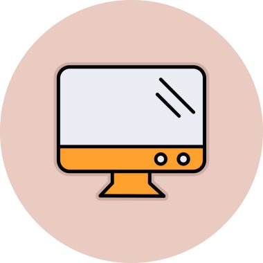 bilgisayar ekranı simgesi. Web için pc izleyici vektör simgelerinin özet çizimi