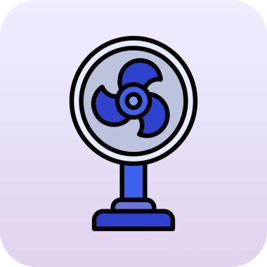 Mavi fan simgesi beyaz arkaplanda izole edildi. vektör illüstrasyonu