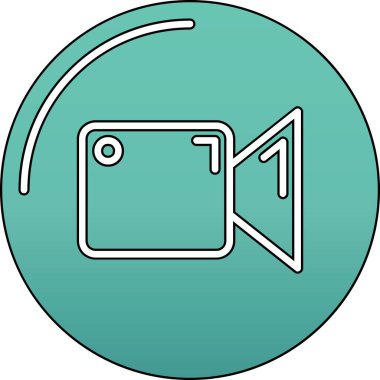 Video kamera simgesi. Web için film vektör simgelerinin özet çizimi