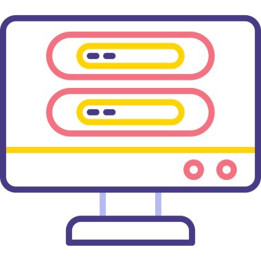 Bilgisayar. Web simgesi basit illüstrasyon