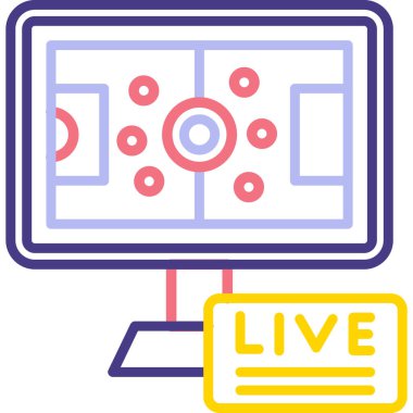 canlı yayın. Web simgesi basit illüstrasyon