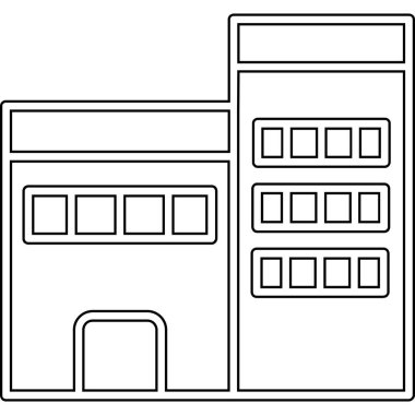 İzole edilmiş bina ve ev tabelası. Ağ için yapı ve inşaat sembolü seti.