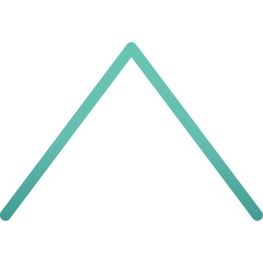 yukarı ok vektör simgesi. biçim kontur simgesi, yumuşak mavi renk, beyaz arkaplan.