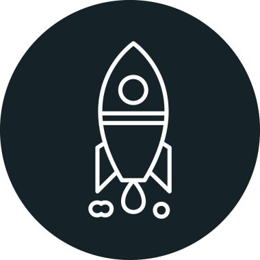 Roket simgesi soyut arkaplanda izole edildi