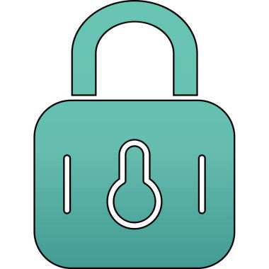 Kilit. Web simgesi basit illüstrasyon