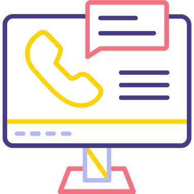 Telefonunuz var. Web simgesi basit illüstrasyon