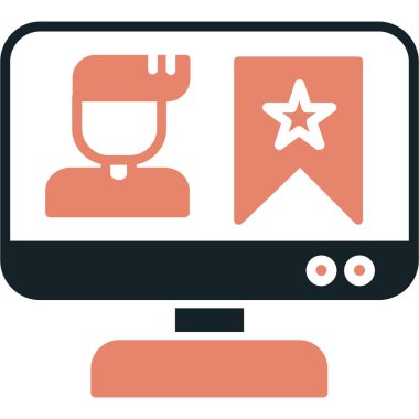 bilgisayar izleme simgesi, vektör illüstrasyonu