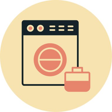 Çamaşır. Web simgesi basit tasarım