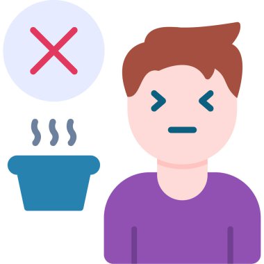 kızgın kişi simgesi, vektör çizimi beyaz arkaplanda izole edildi