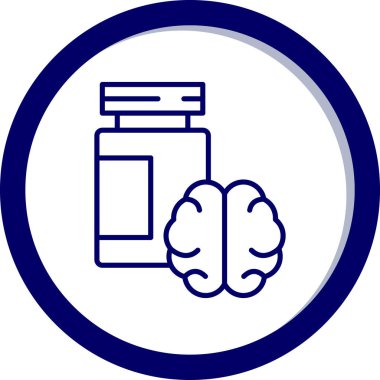 Beyin. Web simgesi basit illüstrasyon